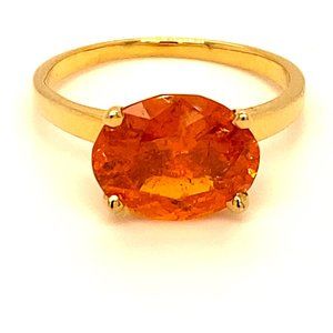 Mandarin Spessartine 5.30ct Solid 18K Gold Ring